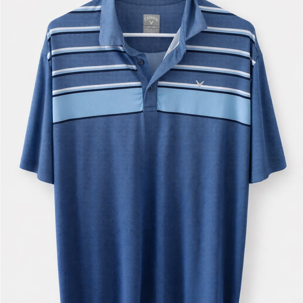 Callaway Men's Navy and Light Blue Polo Shirt